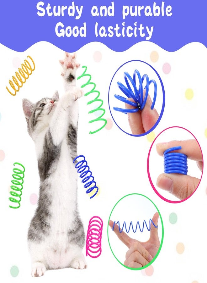 mekueeex 300 Pcs Cat Spring Toy Cat Spiral Toys Interactive for Indoor Colorful Plastic Springs Coil for Kitten Hunting Swatting Biting - Image 3